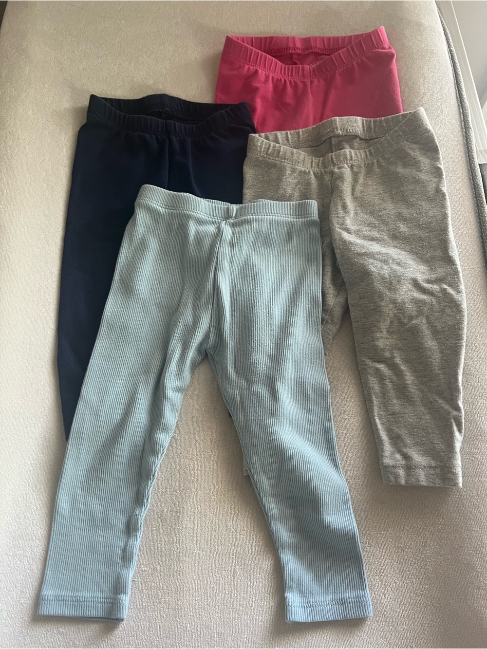 Kids Leggings - Light Blue, Navy, Gray & Pink